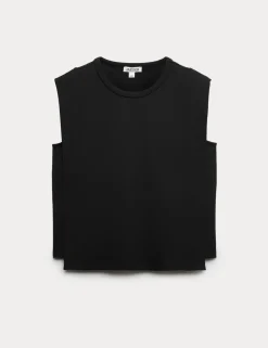 Cotton Modal Blend Ribbed Tank Top