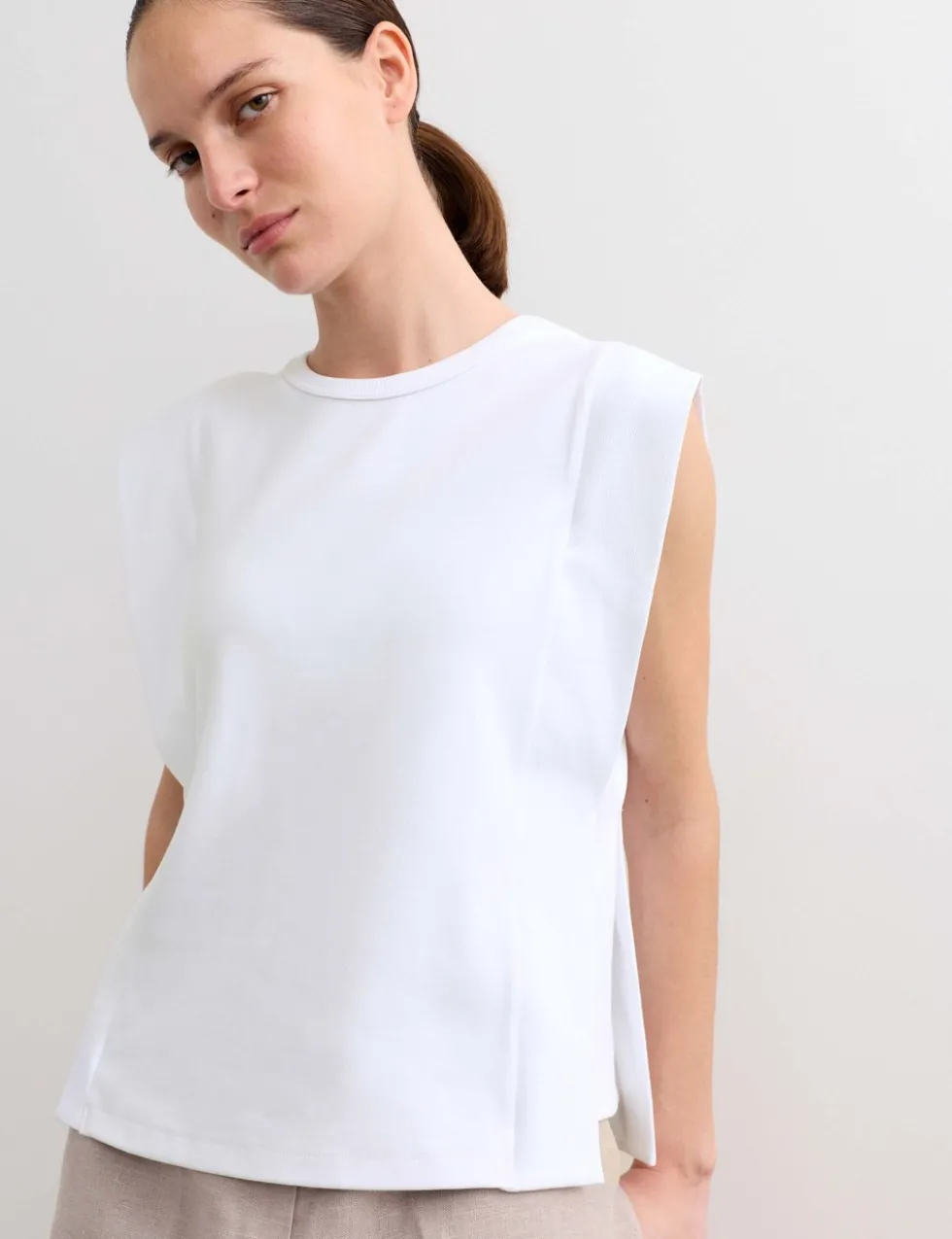 Cotton Modal Blend Ribbed Tank Top