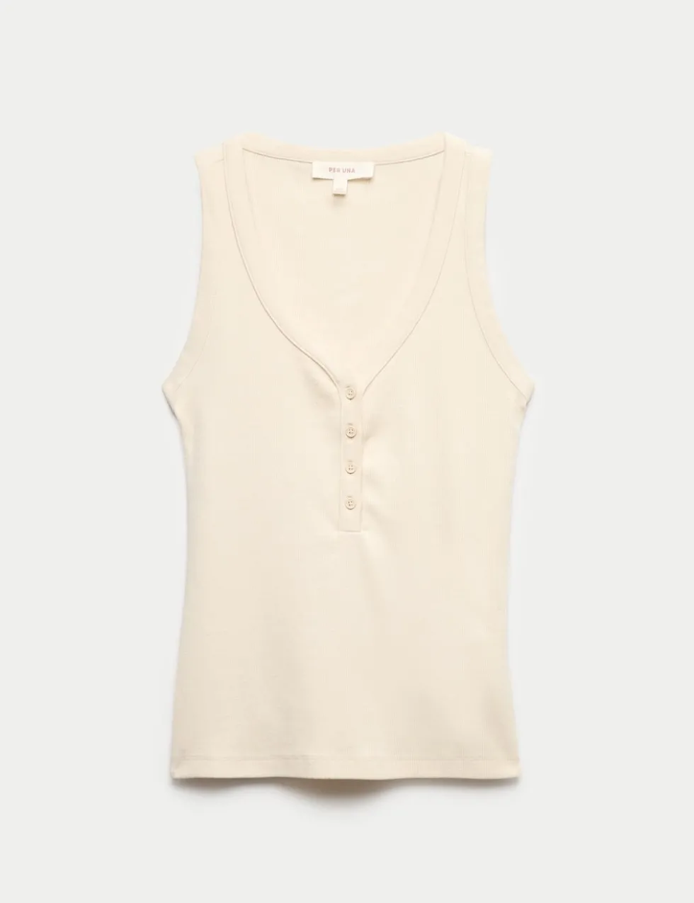 Cotton Modal Blend Scoop Neck Henley Vest