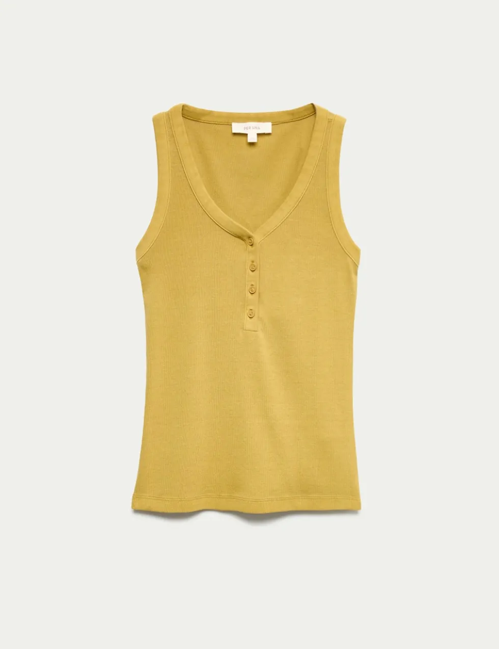 Cotton Modal Blend Scoop Neck Henley Vest