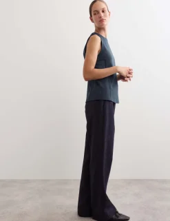 Cotton Modal Blend Shell Top with Stretch
