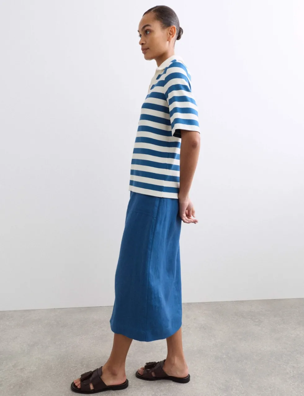 Cotton Modal Blend Striped T-Shirt