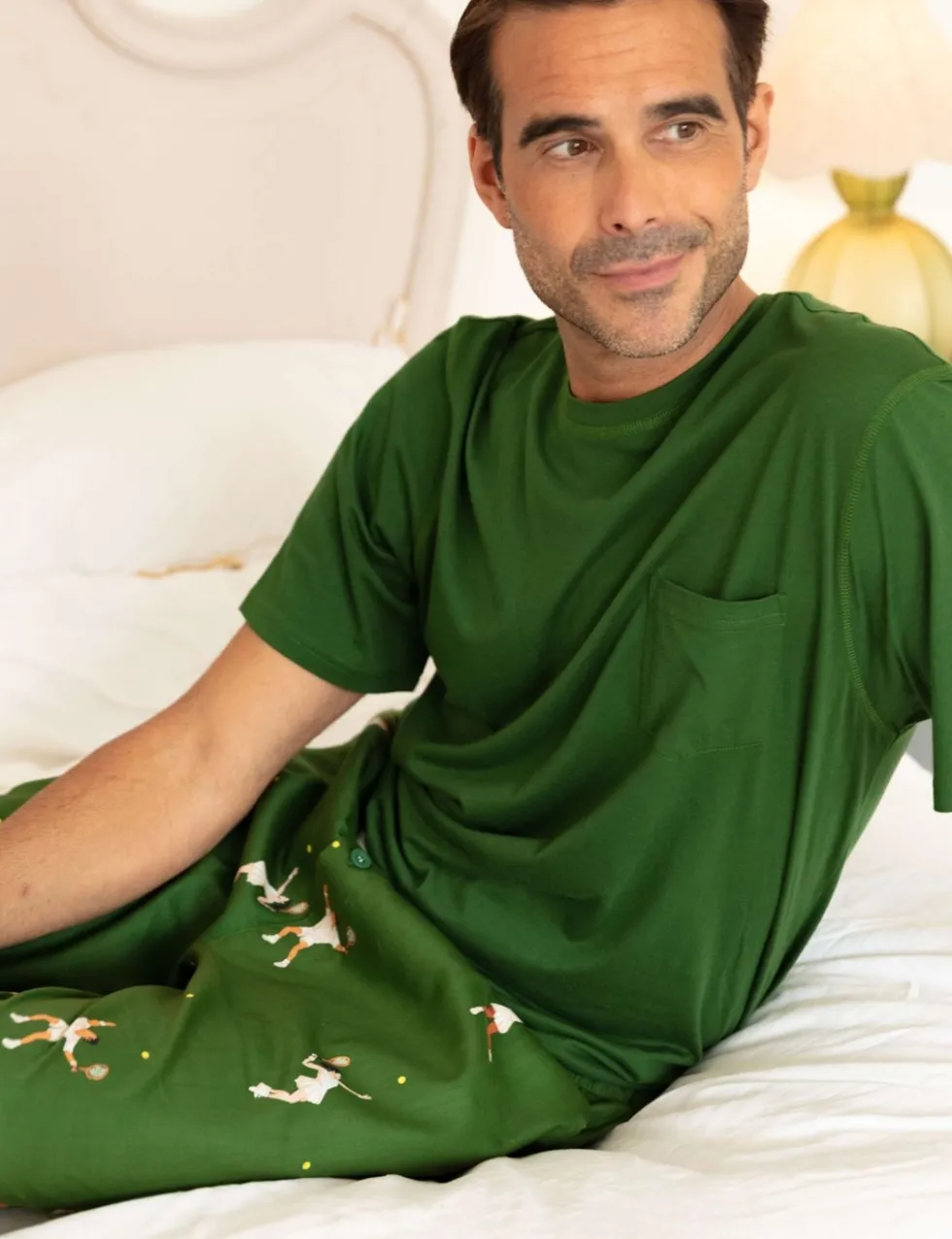 Cotton Modal Blend Tennis Print Pyjama Bottoms