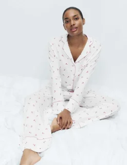 Cotton Modal Cherry Print Pyjama Set