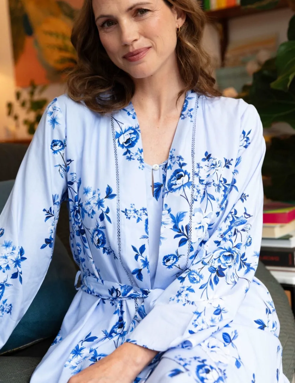 Cotton Modal Floral Print Dressing Gown