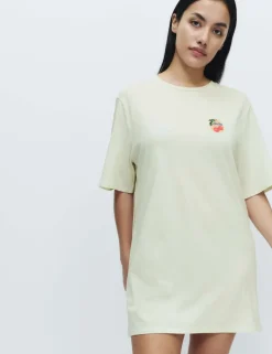 Cotton Modal Fruit Graphic Oversized T-Shirt