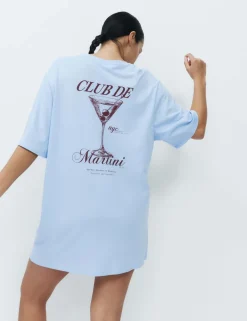 Cotton Modal Fruit Graphic Oversized T-Shirt