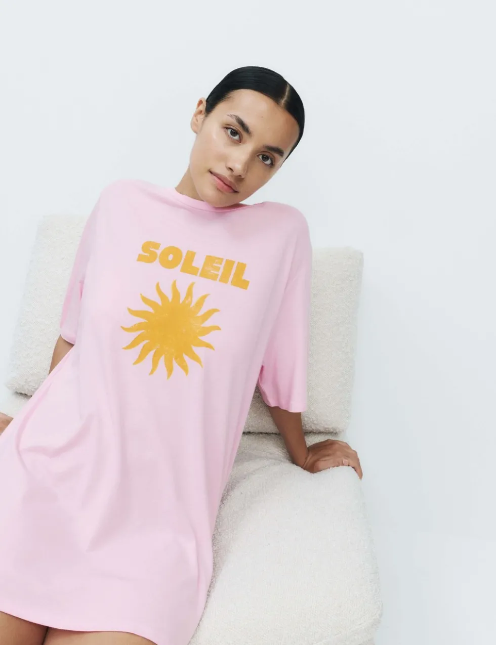 Cotton Modal Fruit Graphic Oversized T-Shirt