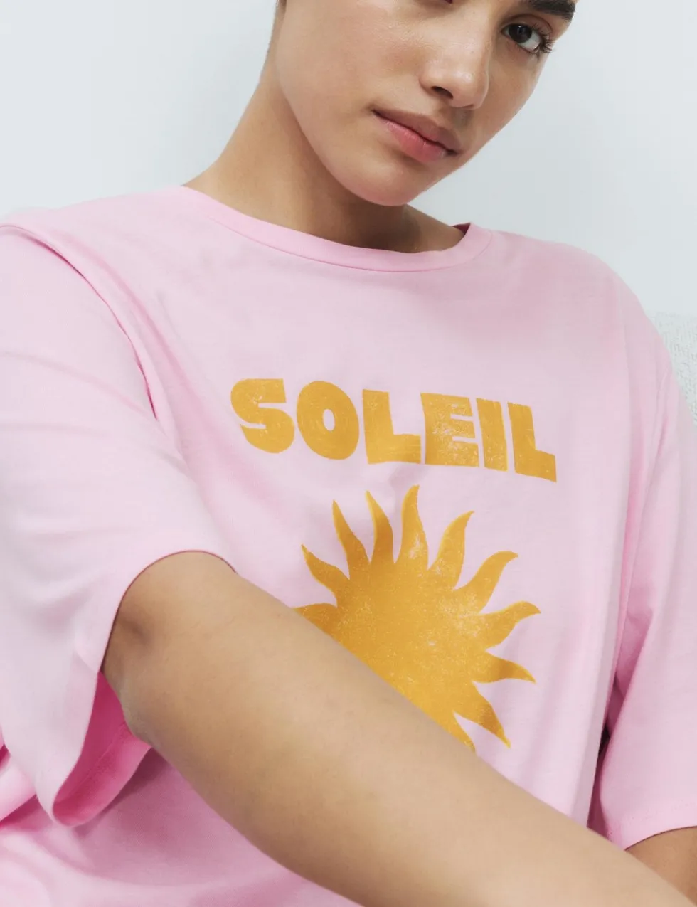 Cotton Modal Fruit Graphic Oversized T-Shirt