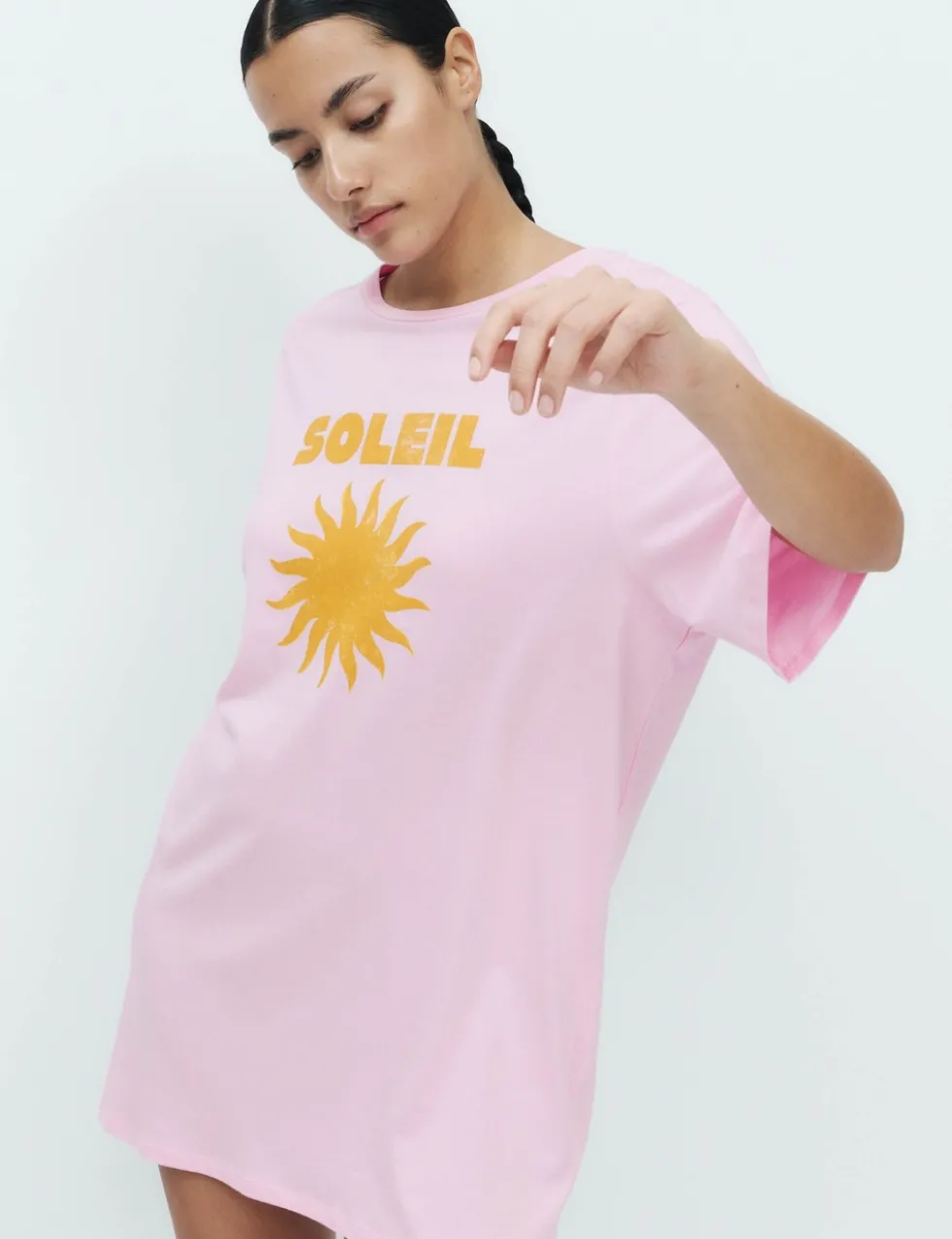 Cotton Modal Fruit Graphic Oversized T-Shirt