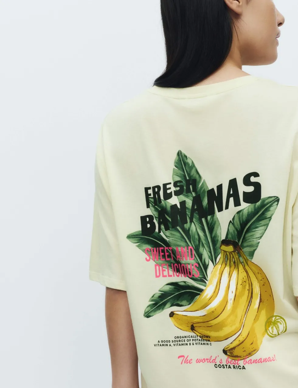 Cotton Modal Fruit Graphic Oversized T-Shirt
