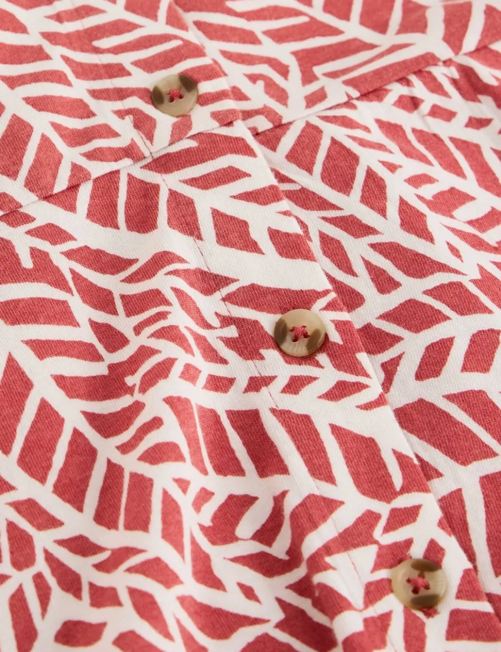 Cotton Modal Jersey Palm Print Shirt Dress