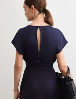 Cotton Modal Jersey Woven Midi Dress