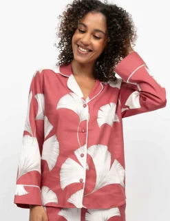 Cotton Modal Leaf Print Pyjama Top