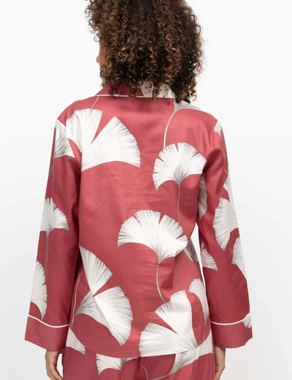 Cotton Modal Leaf Print Pyjama Top
