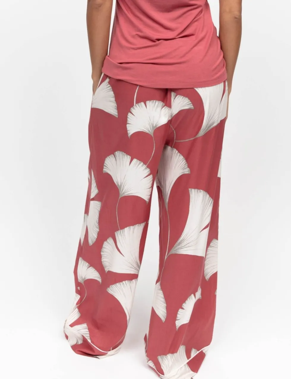 Cotton Modal Leaf Wide Leg Pyjama Bottoms