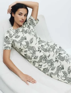 Cotton Modal Printed Long Nightdress