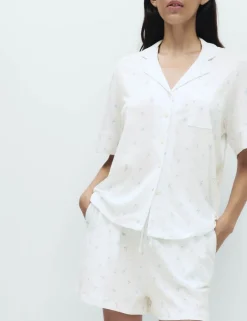 Cotton Modal Printed Revere Shortie Set