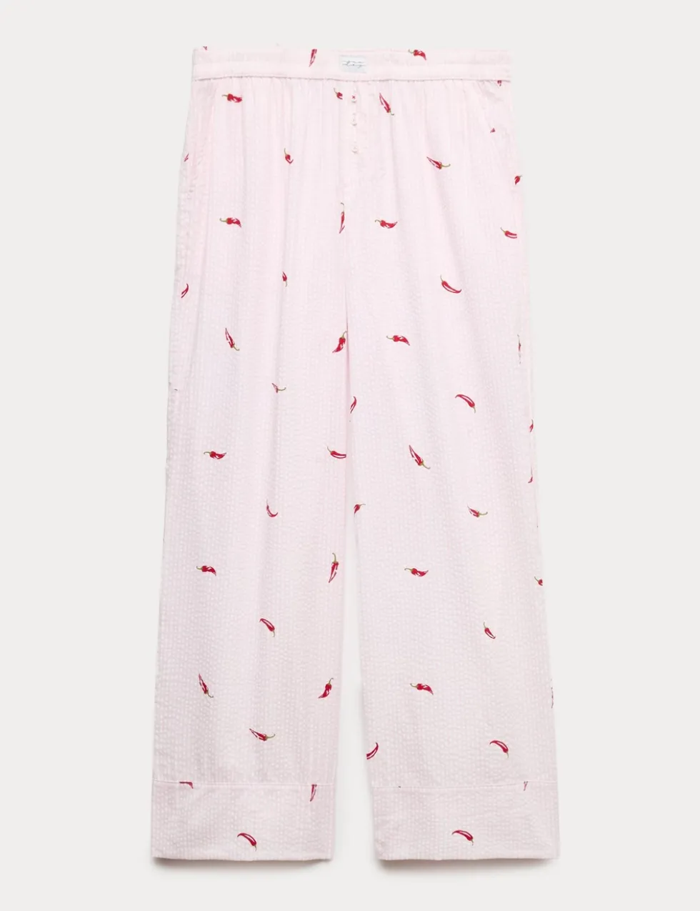 Cotton Modal Seersucker Chilli Pyjama Bottoms