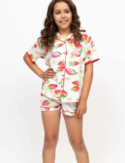 Cotton Modal Strawberry Pyjamas (2-13 Yrs)