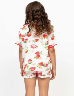 Cotton Modal Strawberry Pyjamas (2-13 Yrs)
