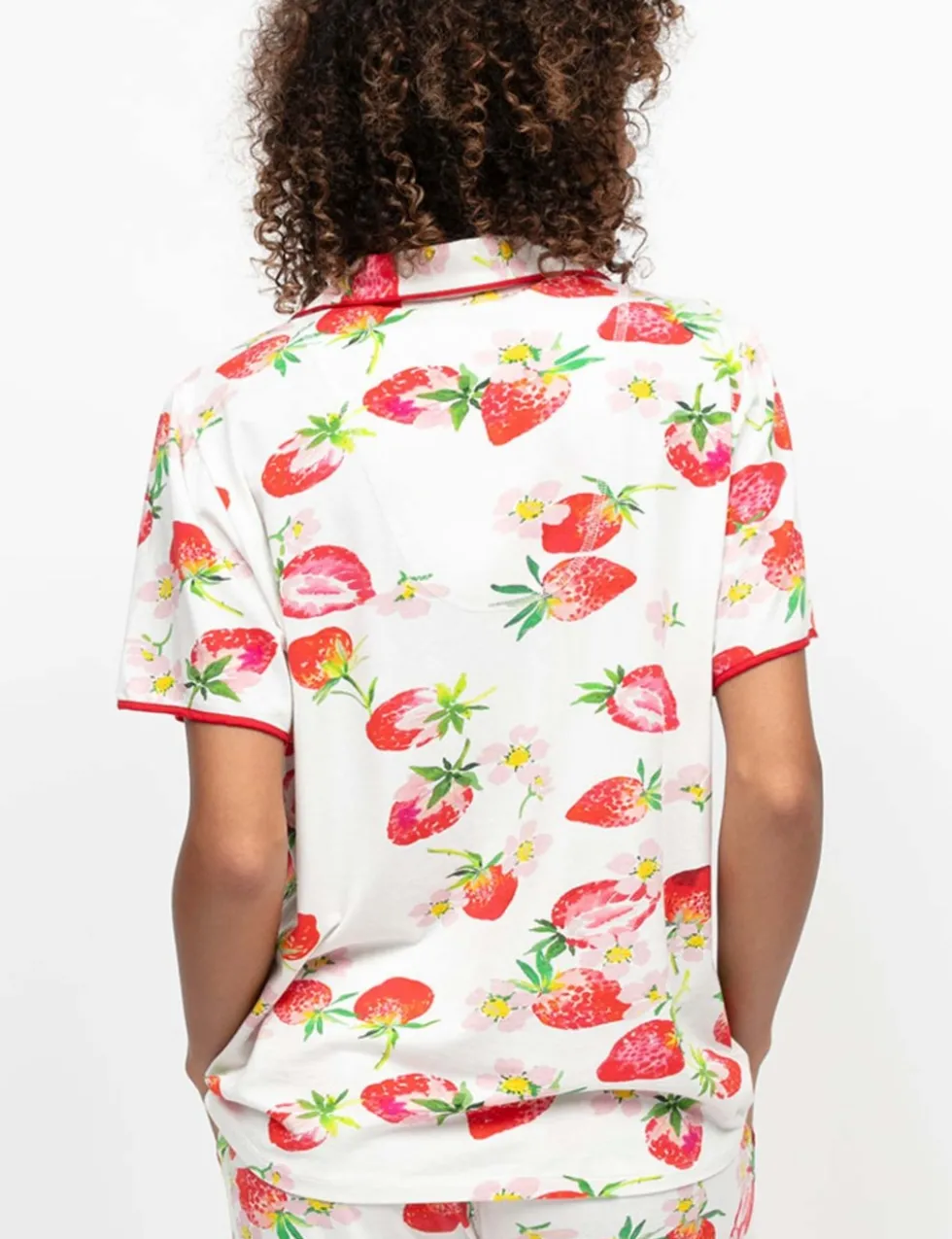 Cotton Modal Strawberry Pyjama Top