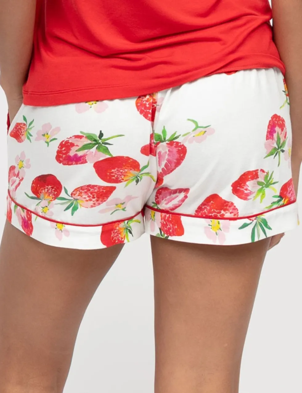 Cotton Modal Strawberry Pyjama Shorts