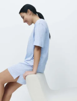 Cotton Modal Striped Nightshirt