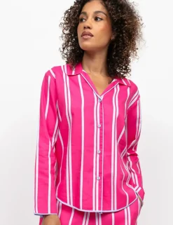 Cotton Modal Striped Revere Pyjama Top