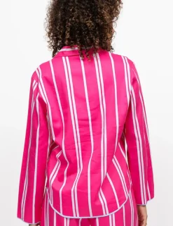 Cotton Modal Striped Revere Pyjama Top