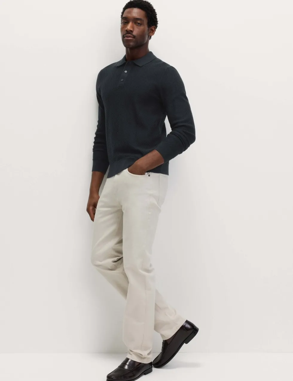 Cotton Modal Textured Polo Shirt