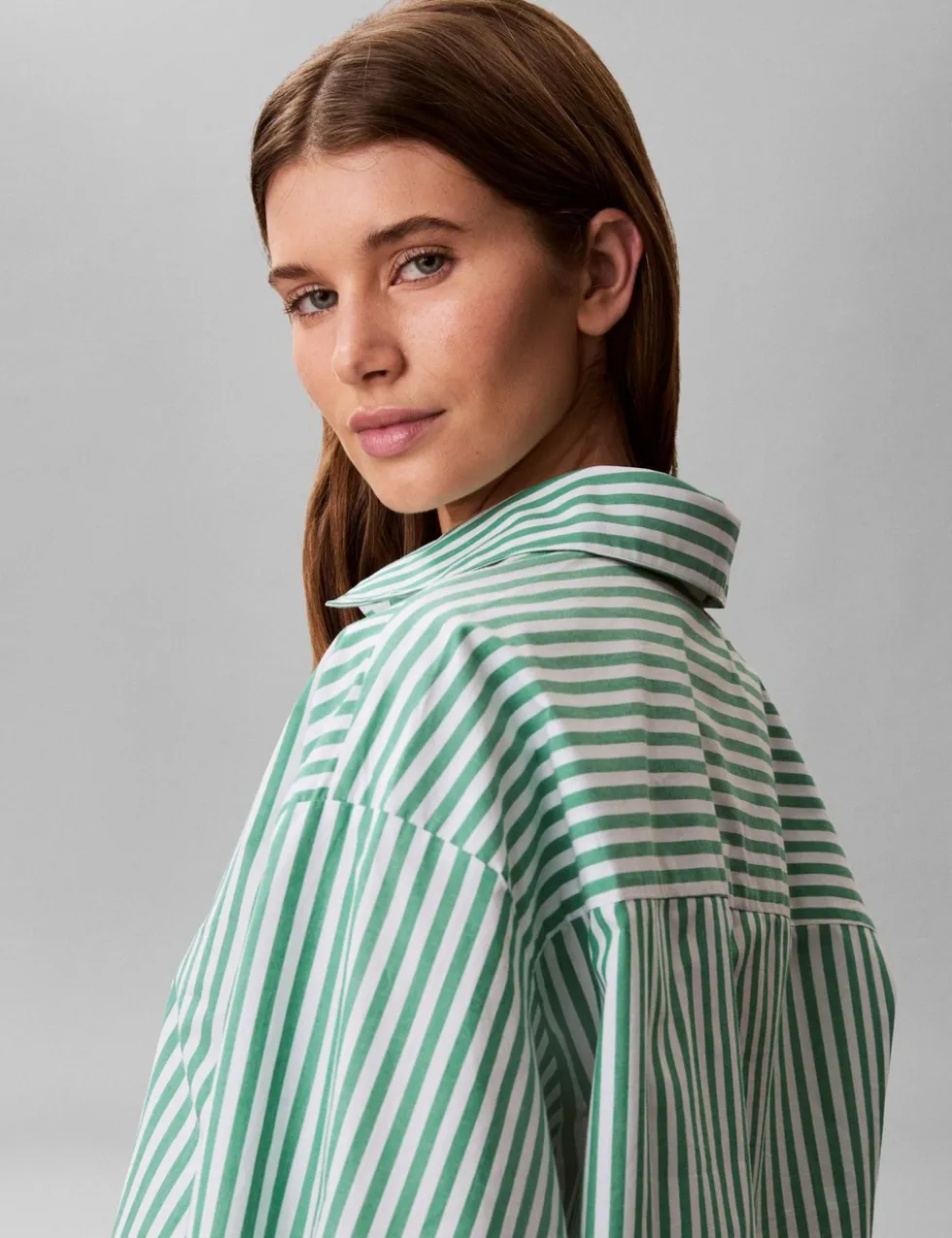 Cotton Poplin Cropped Pyjama Shirt