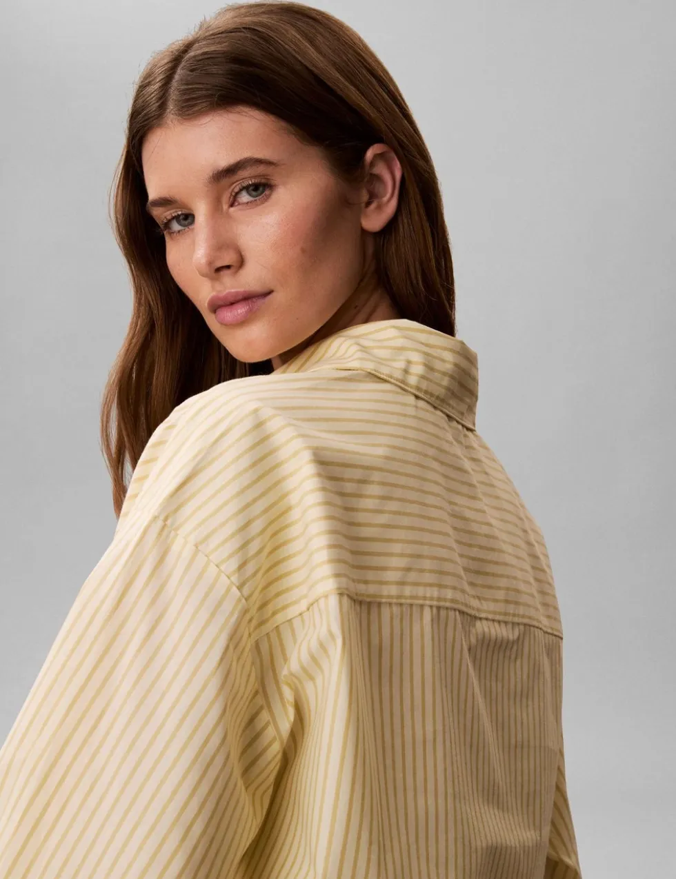 Cotton Poplin Cropped Pyjama Shirt