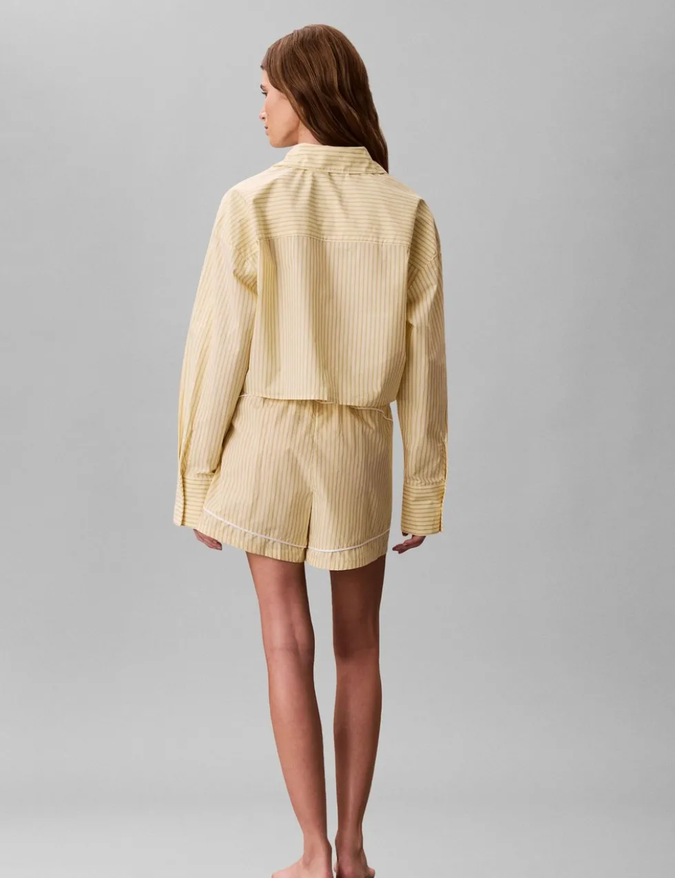 Cotton Poplin Cropped Pyjama Shirt