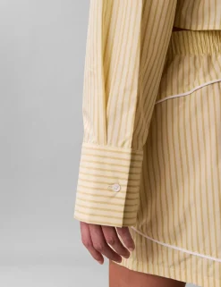 Cotton Poplin Cropped Pyjama Shirt