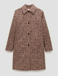 Cotton Rich Animal Print Car Coat