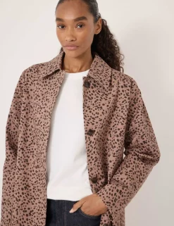 Cotton Rich Animal Print Car Coat