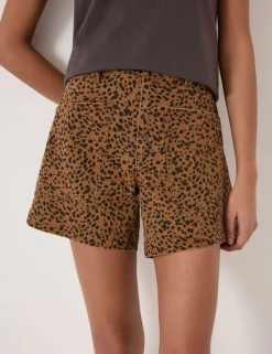 Cotton Rich Animal Print High Waisted Shorts