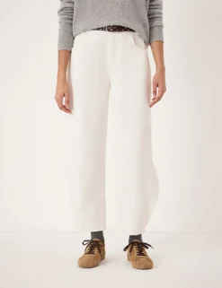 Cotton Rich Barrel Leg Ankle Grazer Trousers
