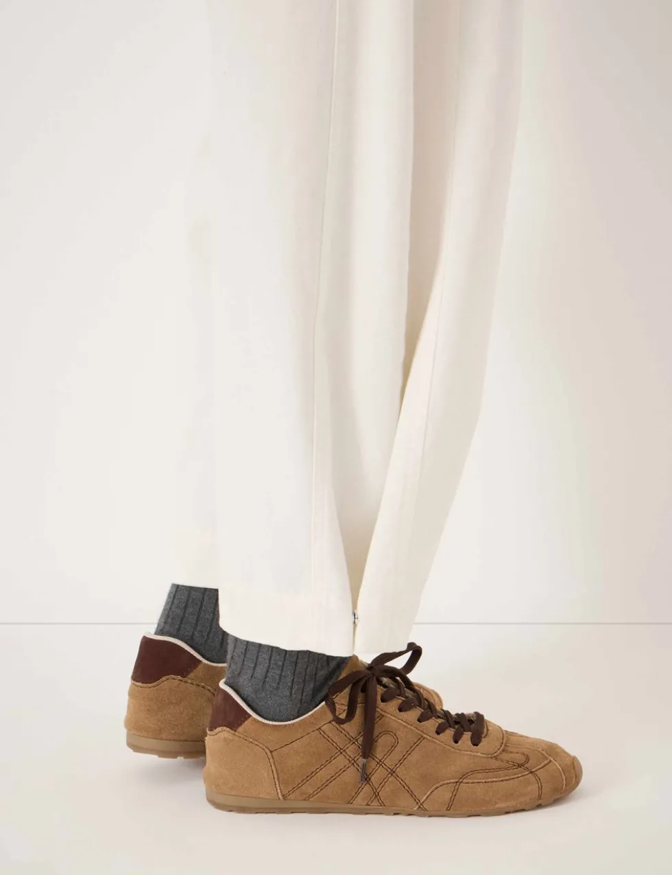 Cotton Rich Barrel Leg Ankle Grazer Trousers