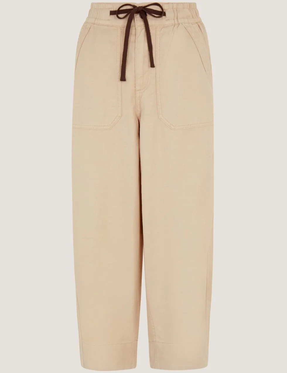 Cotton Rich Barrel Leg Cropped Trousers