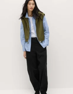 Cotton Rich Barrel Leg Trousers