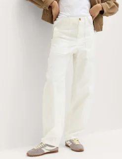 Cotton Rich Barrel Leg Trousers