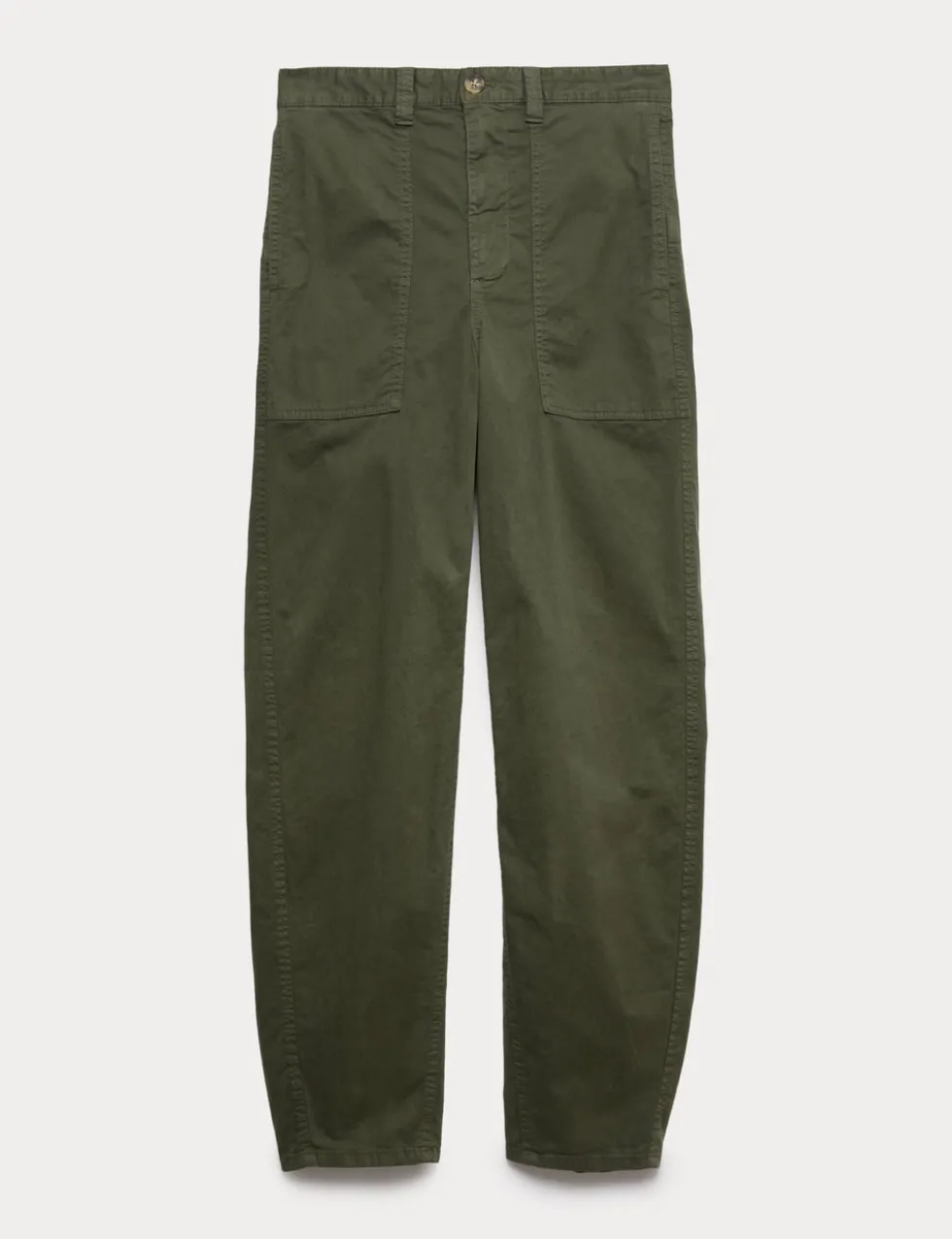 Cotton Rich Barrel Leg Trousers