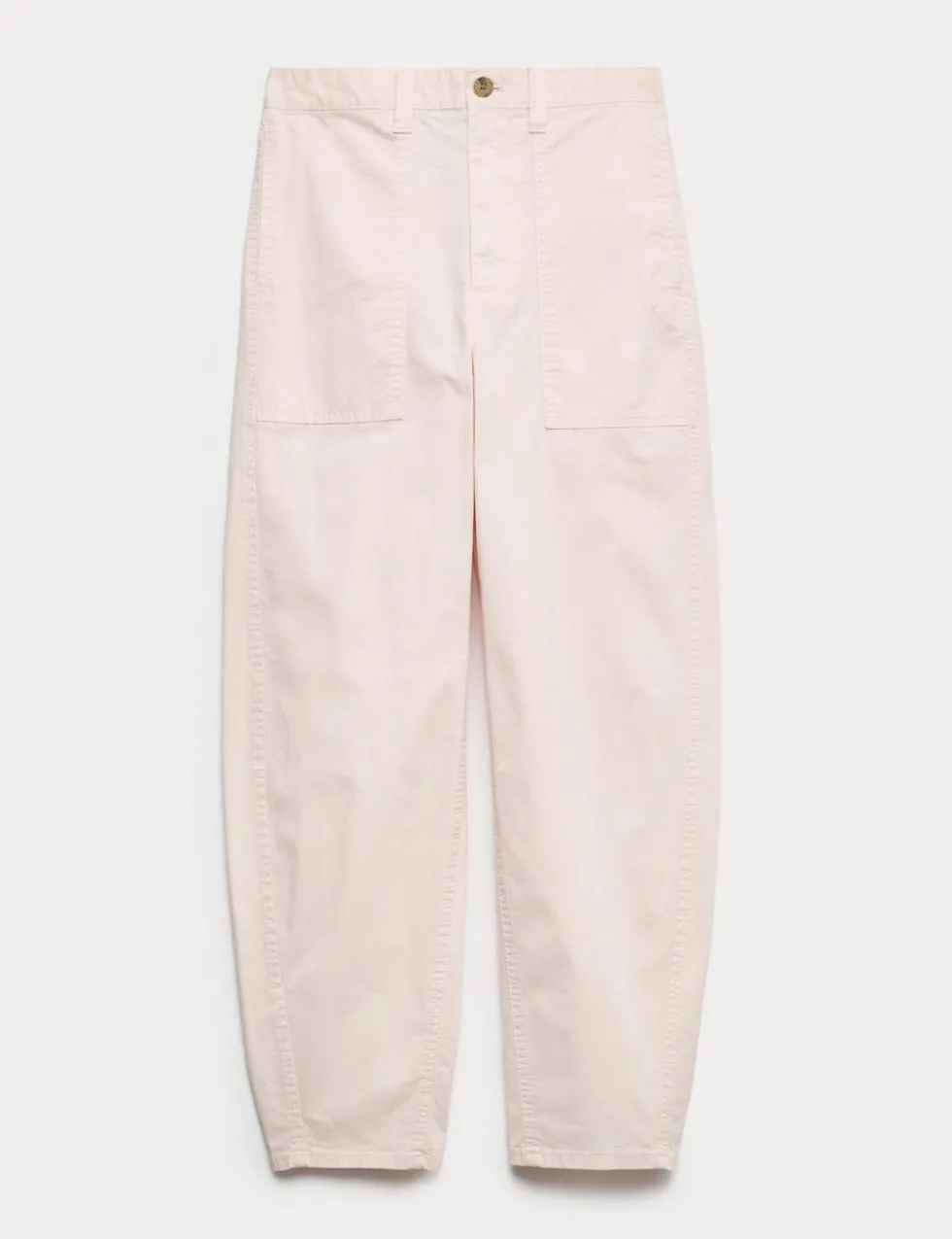Cotton Rich Barrel Leg Trousers