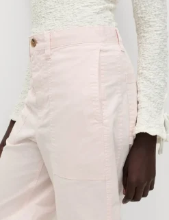 Cotton Rich Barrel Leg Trousers