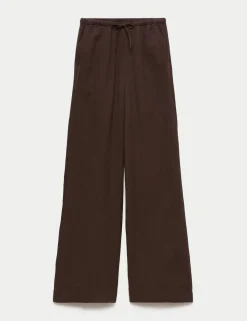 Cotton Rich Beach Trousers with Linen
