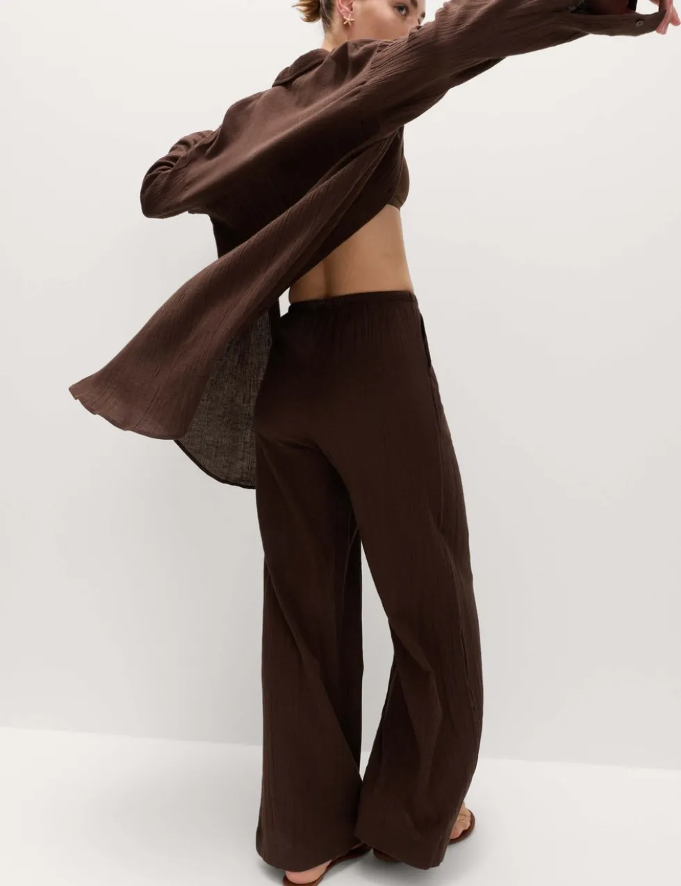 Cotton Rich Beach Trousers with Linen