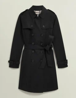 Cotton Rich Belted Double Breasted Trench Coat