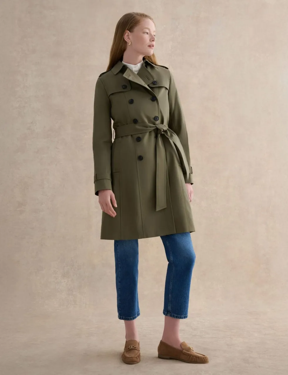 Cotton Rich Belted Longline Trench Coat